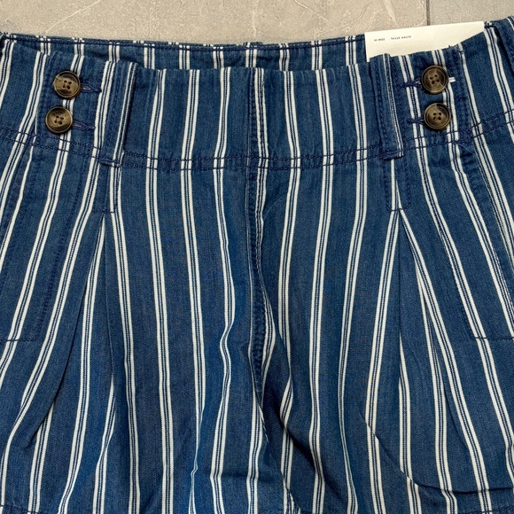 American Eagle Outfitter High-Waist Pleated Shorts - Blue & White Size 2 - Picture 6 of 11